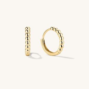 Mejuri beaded huggies earrings in 14k gold